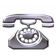 3D Silver Antique Telephone