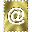 3d golden stamp with email symbol