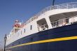 Blue and Yellow Ship