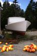 Lobster boat and buoys