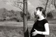 pregnant happy woman & autumn