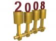 Four pistons of the engine. 3D image.