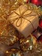 Golden christmas gift box