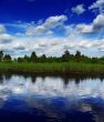 clouds over river