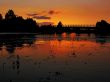 red sunset bridge