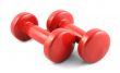 Red Dumbbells Close up