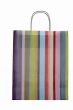 colorful striped shopping bag, isolated on white background