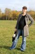 pregnant woman with cat Felix in her hand