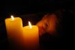 young girl and candle