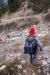 Hiker on mountain trail