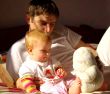 Father play with  daughter