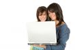 beautiful girls with a laptop