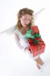 white angel with present