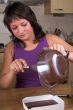 Emptying the bowl