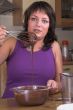 Stirring the brownie dough