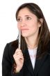 pensive business woman