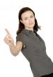 business woman pointing at screen