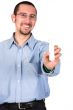 casual guy listening to mp3 music