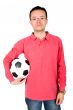 casual guy in red