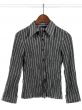 Gray striped shirt on white background