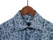 Blue shirt on wooden hanger