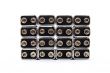 Nine volt batteries on white background