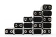 Nine volt batteries forming stairs