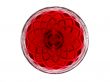 Red jelly in a glass bowl