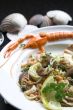 Spaghetti dish with seafruit