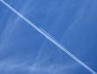 Jet airplanes in the blue sky