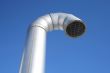 Shiny metal ventilation pipe