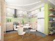 Interior of modern kitchen 3D rendering