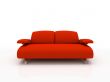 Red modern sofa on white background  insulated 3d