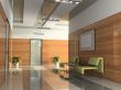 Interior of the corridor in office 3D rendering2