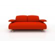 Red modern sofa on white background  insulated 3d