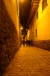 Night street in Cusco, Peru