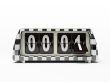 Black-and-white watch - counter isolated on white background