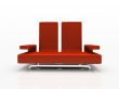 Red sofa on white background