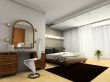 Interior of modern bedroom 3D rendering