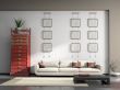 Home interior with Chinese furniture 3D rendering