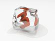 Numeral three n ice cube 3D rendering