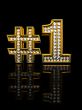 Modern numeral one isolated on black background