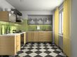 Interior of modern kitchen 3D rendering