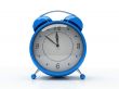 Blue alarm clock isolated on white background 3D