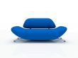 Blue sofa on white background  insulated 3d
