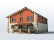 Brick house isolated on white background 3D