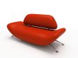 Red sofa on white background