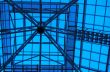 A dome of office building. A kind from within. Roof frame struct