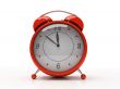 Red alarm clock isolated on white background 3D