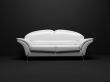 white sofa on black background  insulated 3d